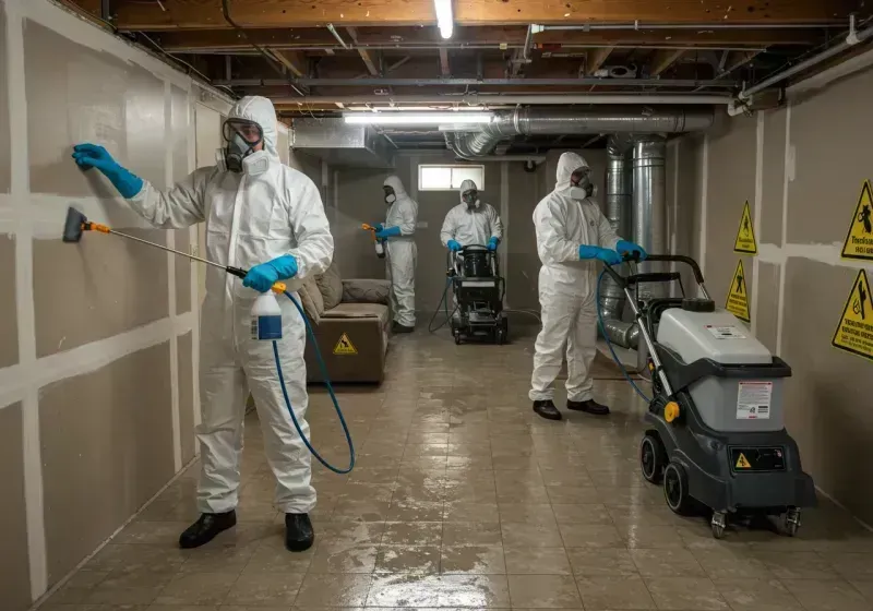 Basement Moisture Removal and Structural Drying process in Lluveras, PR